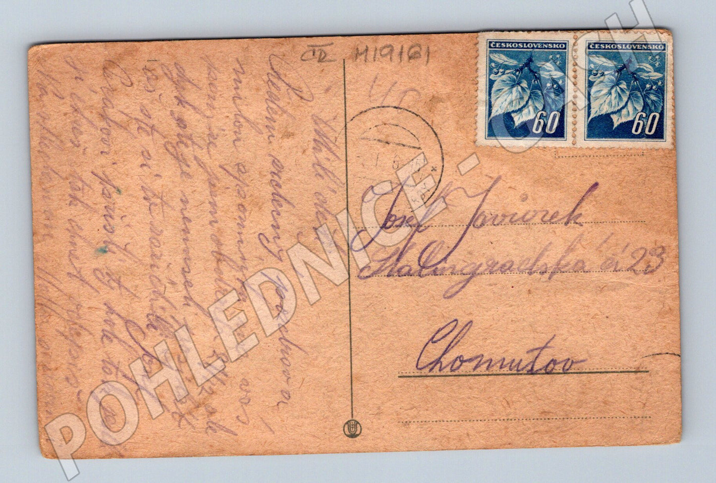 Pohlednice ČSR příroda malý formát zaslaná známky na 1 (M19161)
