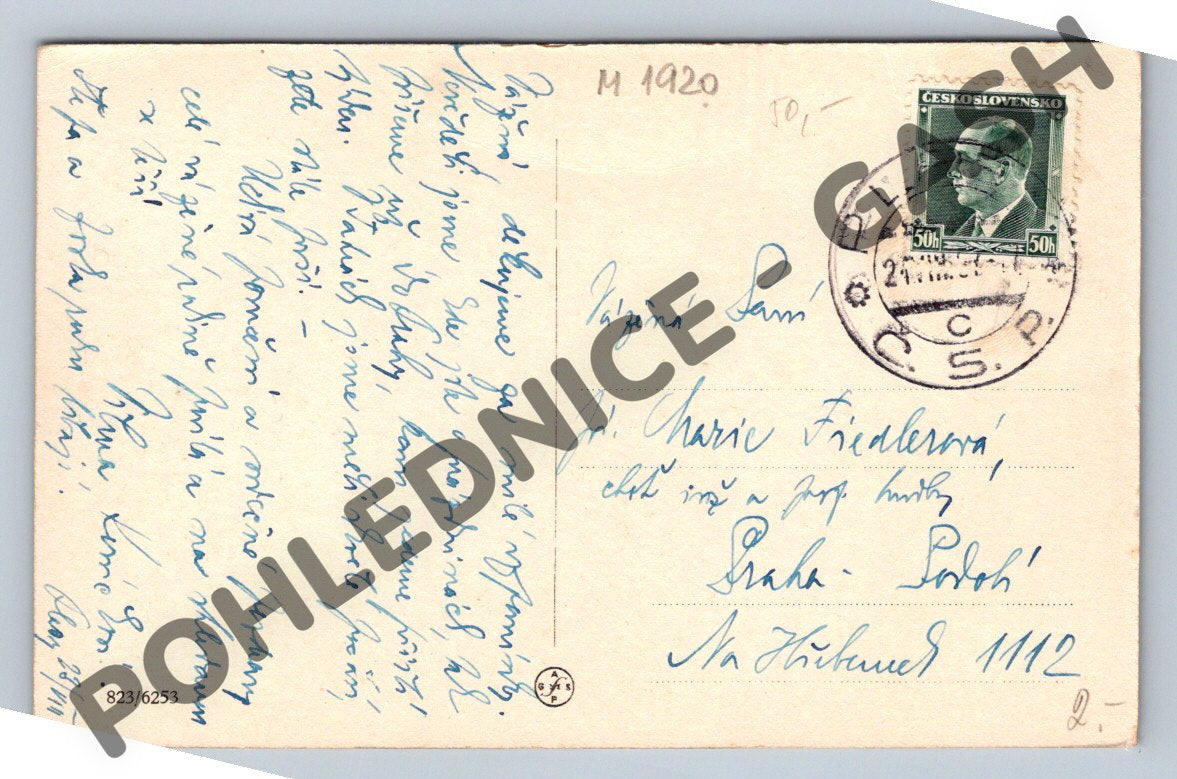 Pohlednice Plasy u Plzně konvent 1920 raz (M1920)