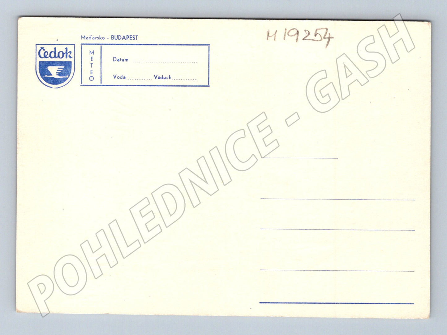 Pohlednice Budapešť Maďarsko ilustrovaná Čedok grafika zlatá (M19254)