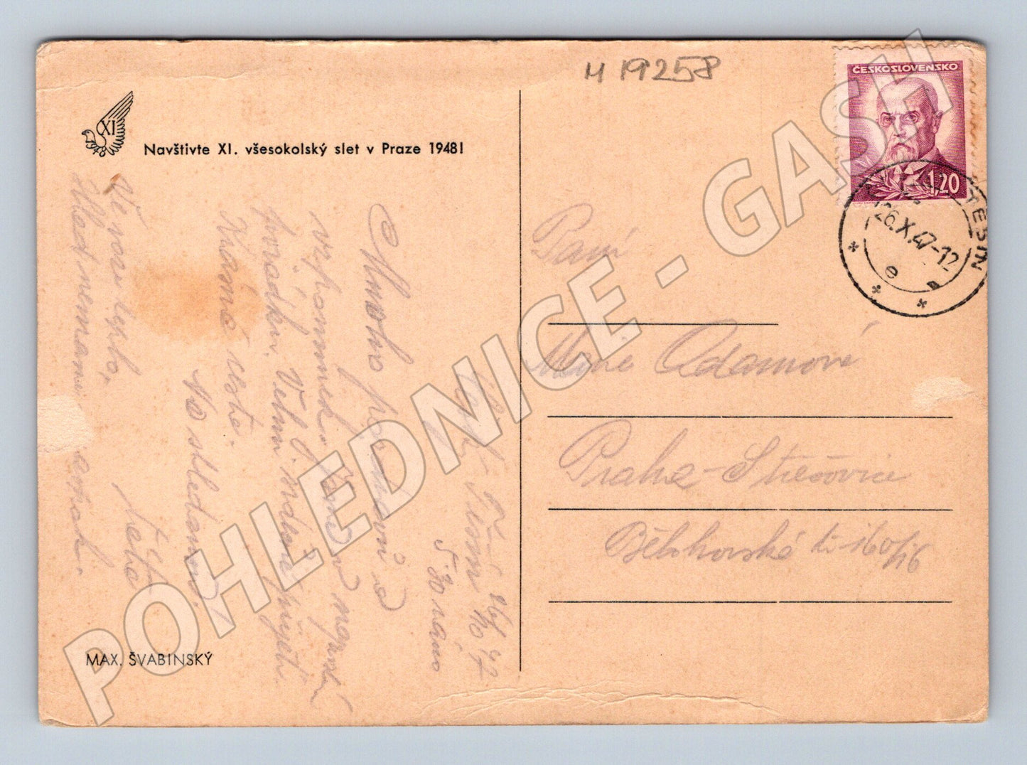 Pohlednice Max Švabinský alegorie XI všesokolský slet Praha p (M19258)