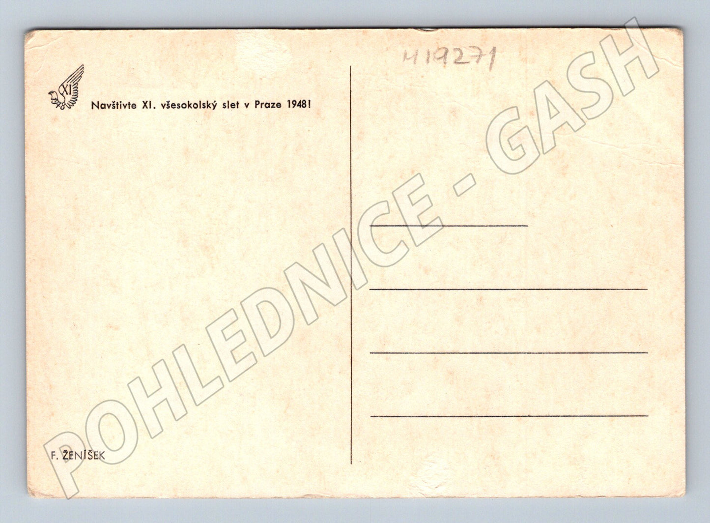 Pohlednice XI všesokolský slet Praha F Ženíšek (M19271)