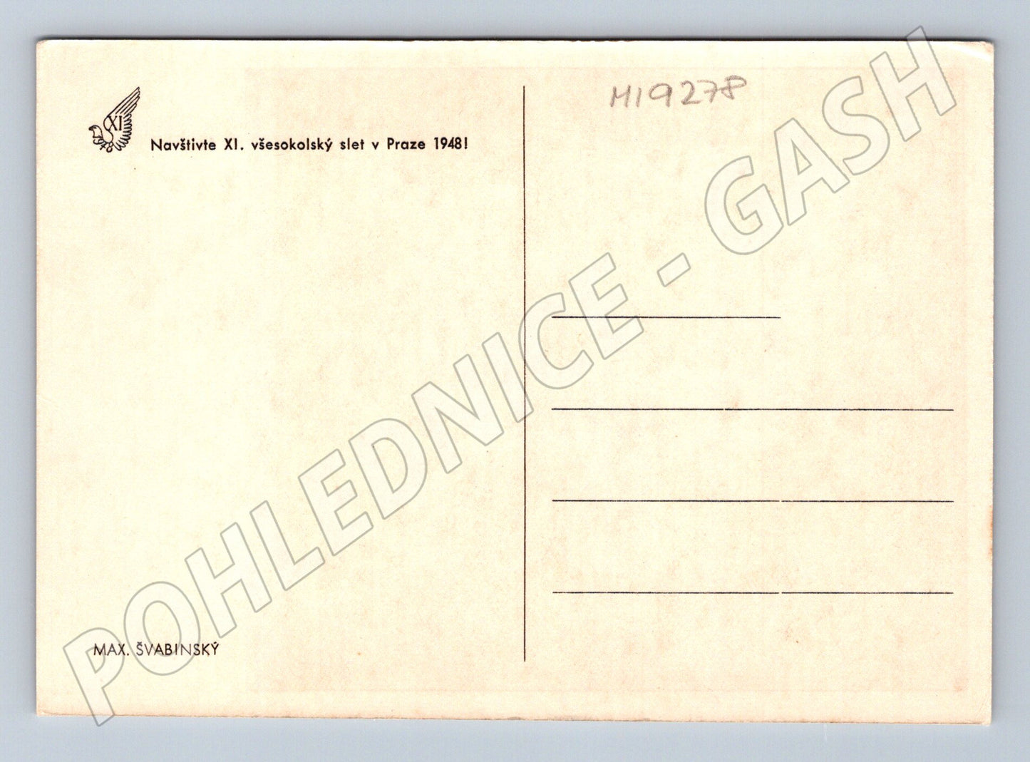 Pohlednice Max Švabinský XI všesokolský slet Praha (M19278)