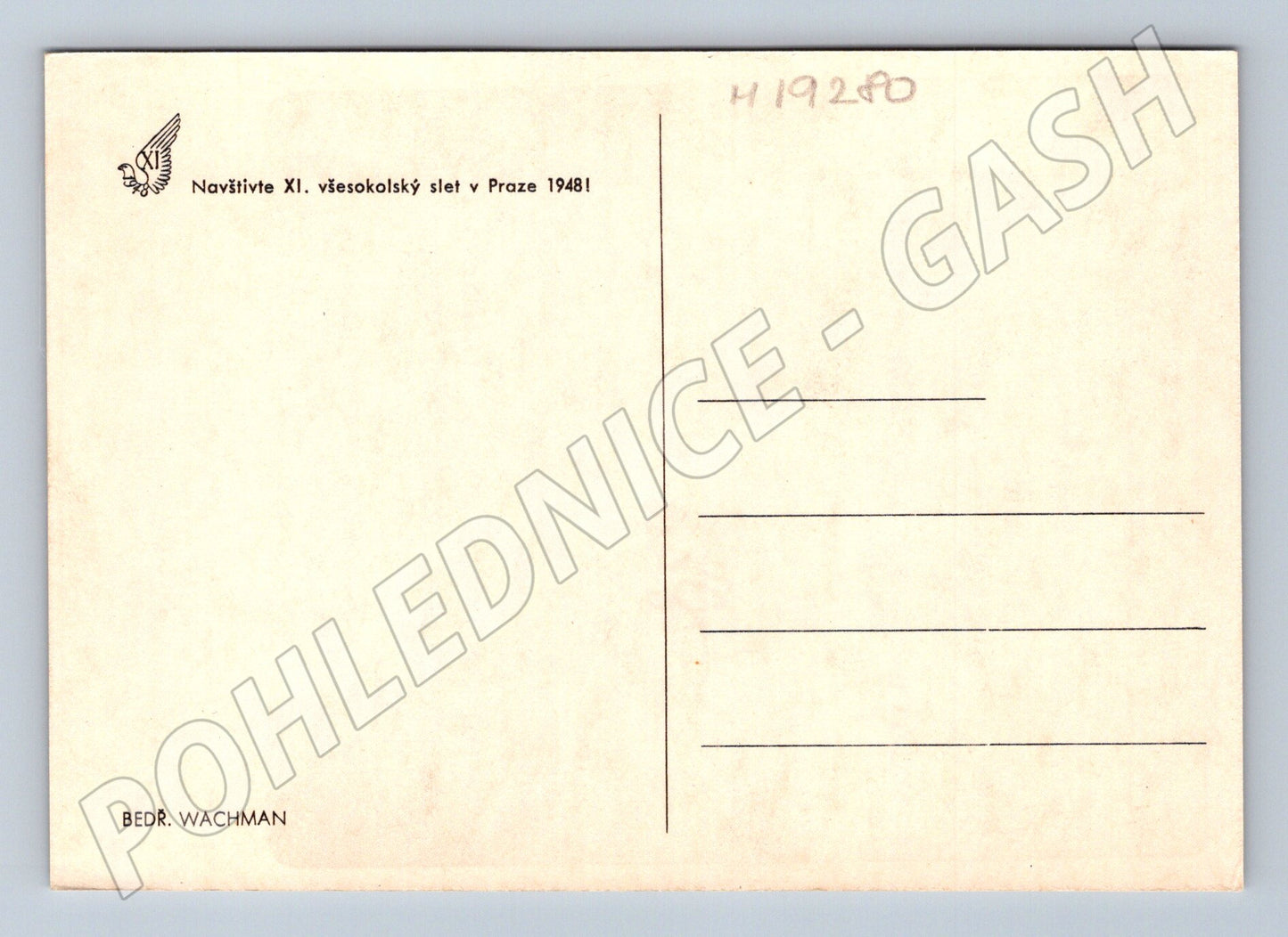 Pohlednice XI všesokolský slet Praha Bedřich Wachman (M19280)