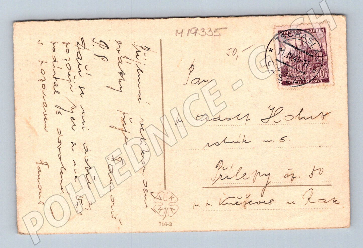 Pohlednice Velikonoční ČR kolorované kraslice prošlá poštou (M19335)