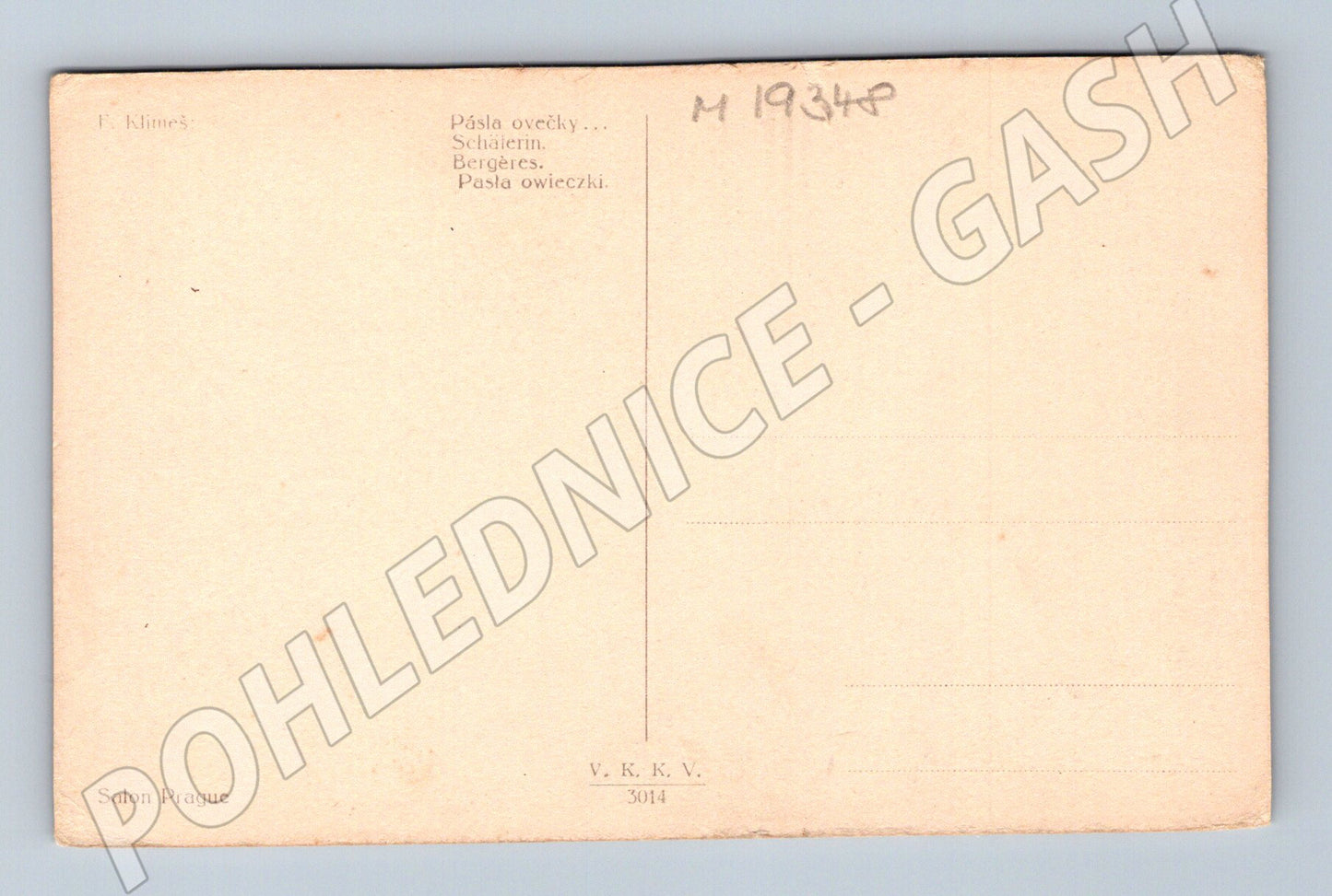 Pohlednice Pásla ovečky Fr Klimeš Salon Prague Praha (M19348)