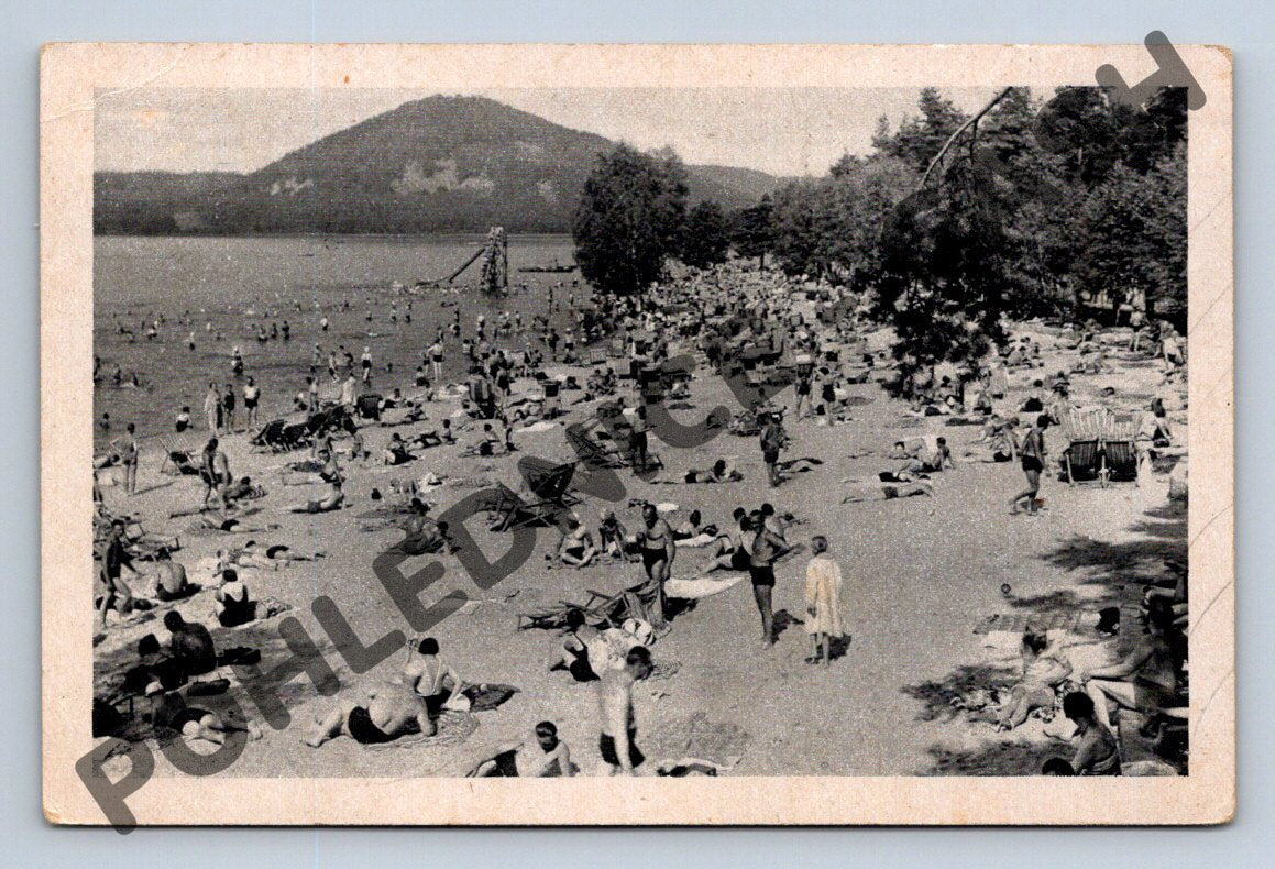 Pohlednice Doksy Máchovo jezero pláž 1936 (M1936)