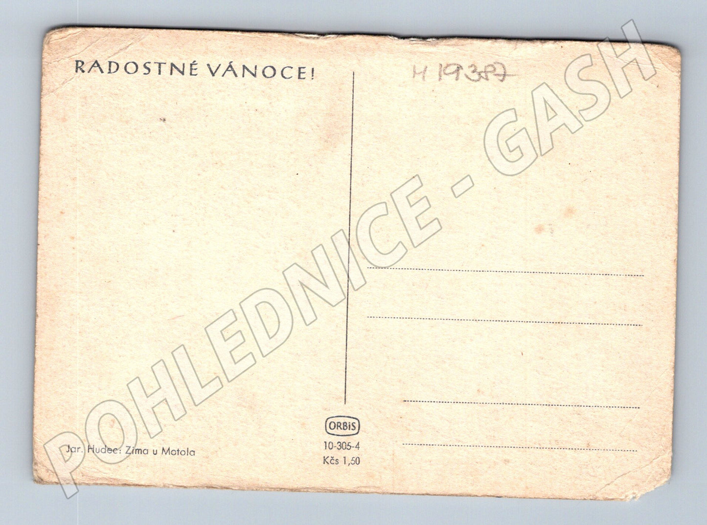 Pohlednice Zima u Motola Jar Hudec vánoční ORBIS malý formát (M19387)