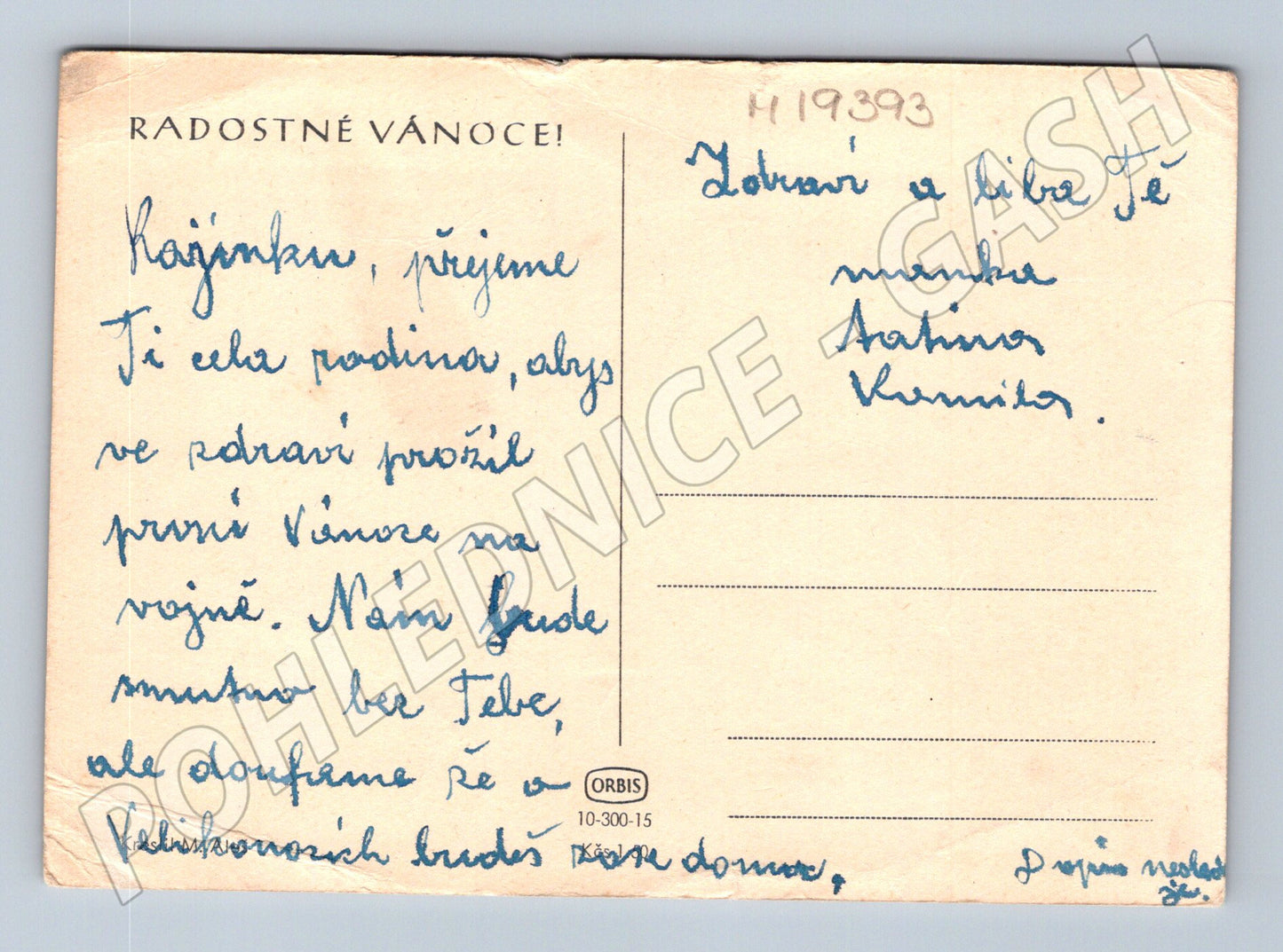 Pohlednice Vánoční Betlém ČR malý formát Orbis (M19393)