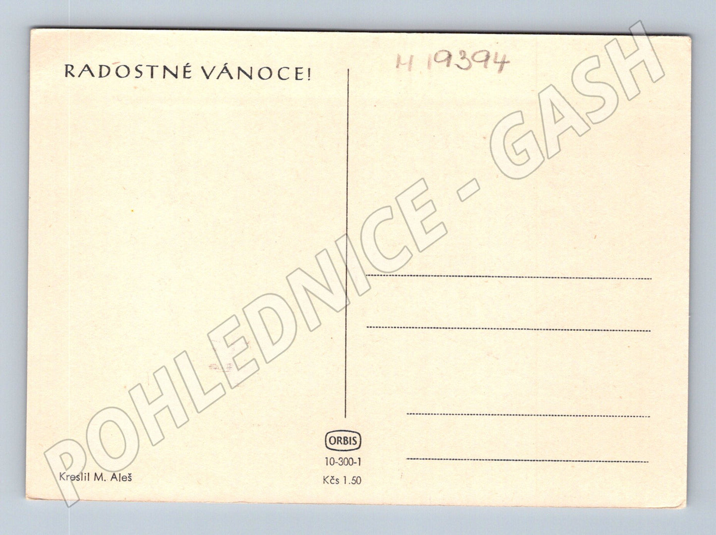 Pohlednice Historická vánoční ilustrace M Aleš malý formát (M19394)