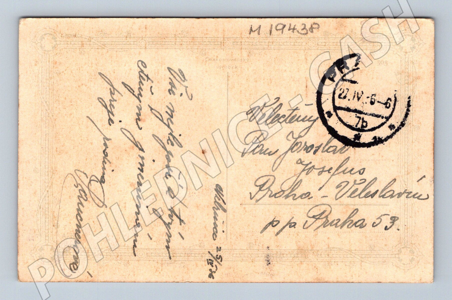 Pohlednice dítě s květinami Srdečné přání do 1950 (M19438)