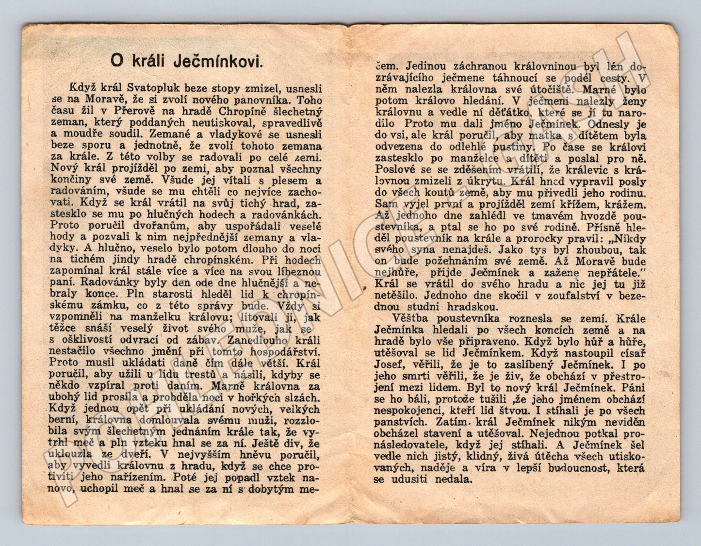 Pohlednice O králi Ječmínkovi ilustrace mýdlo Helios (M19492)