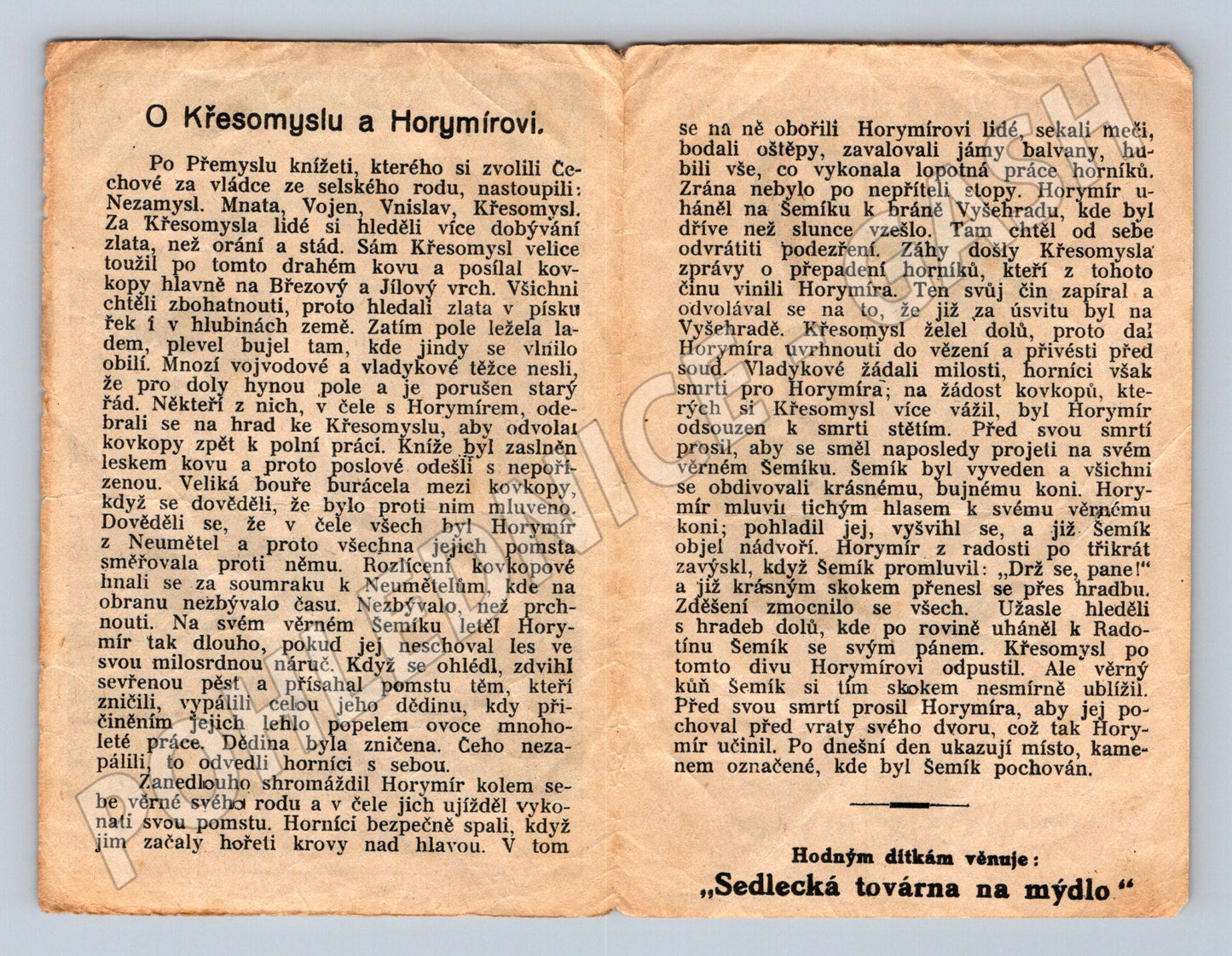 Pohlednice O Horymírovi Sedlecká továrna na mýdlo (M19493)