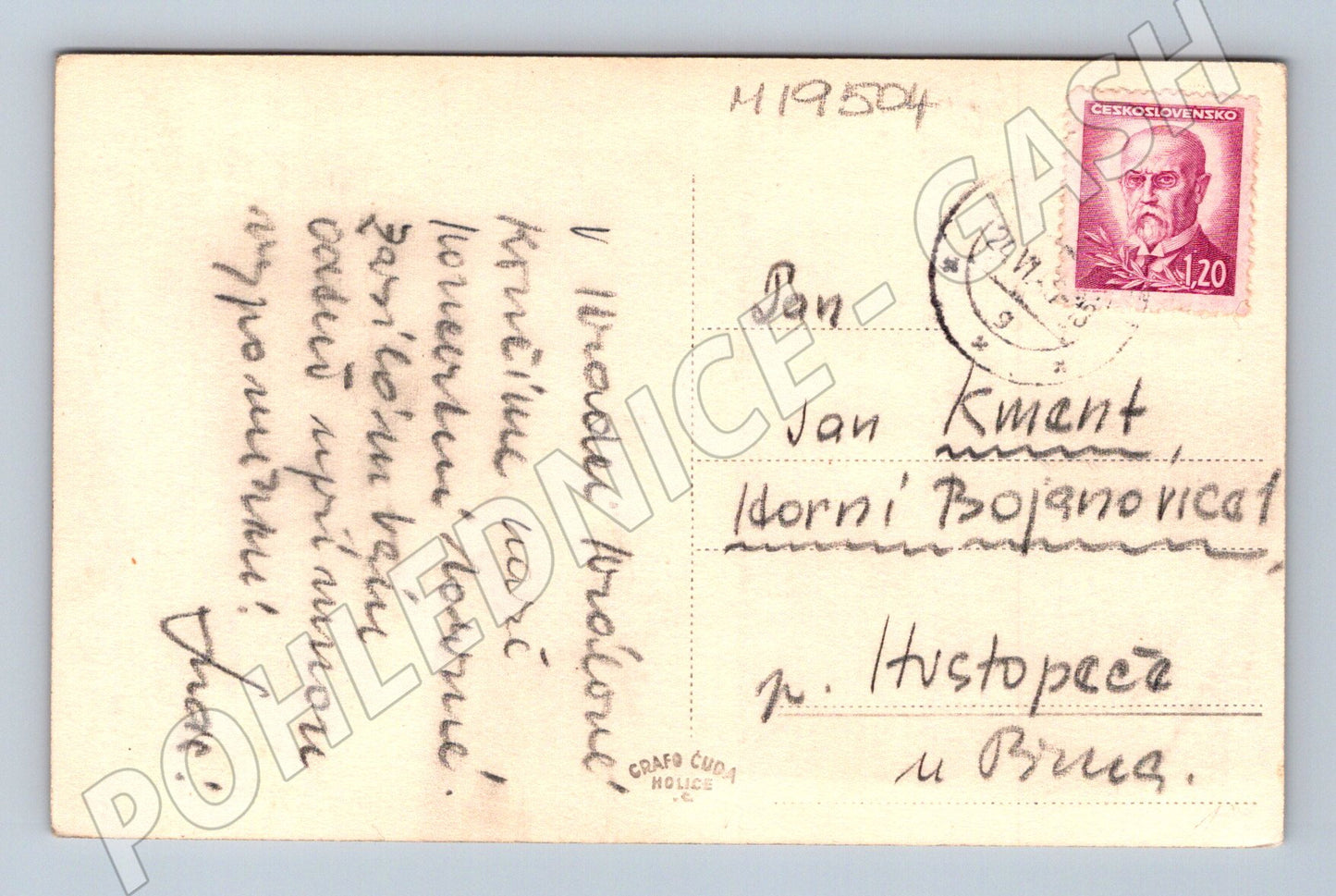 Pohlednice Hradec Králové letadlo 1954 (M19504)