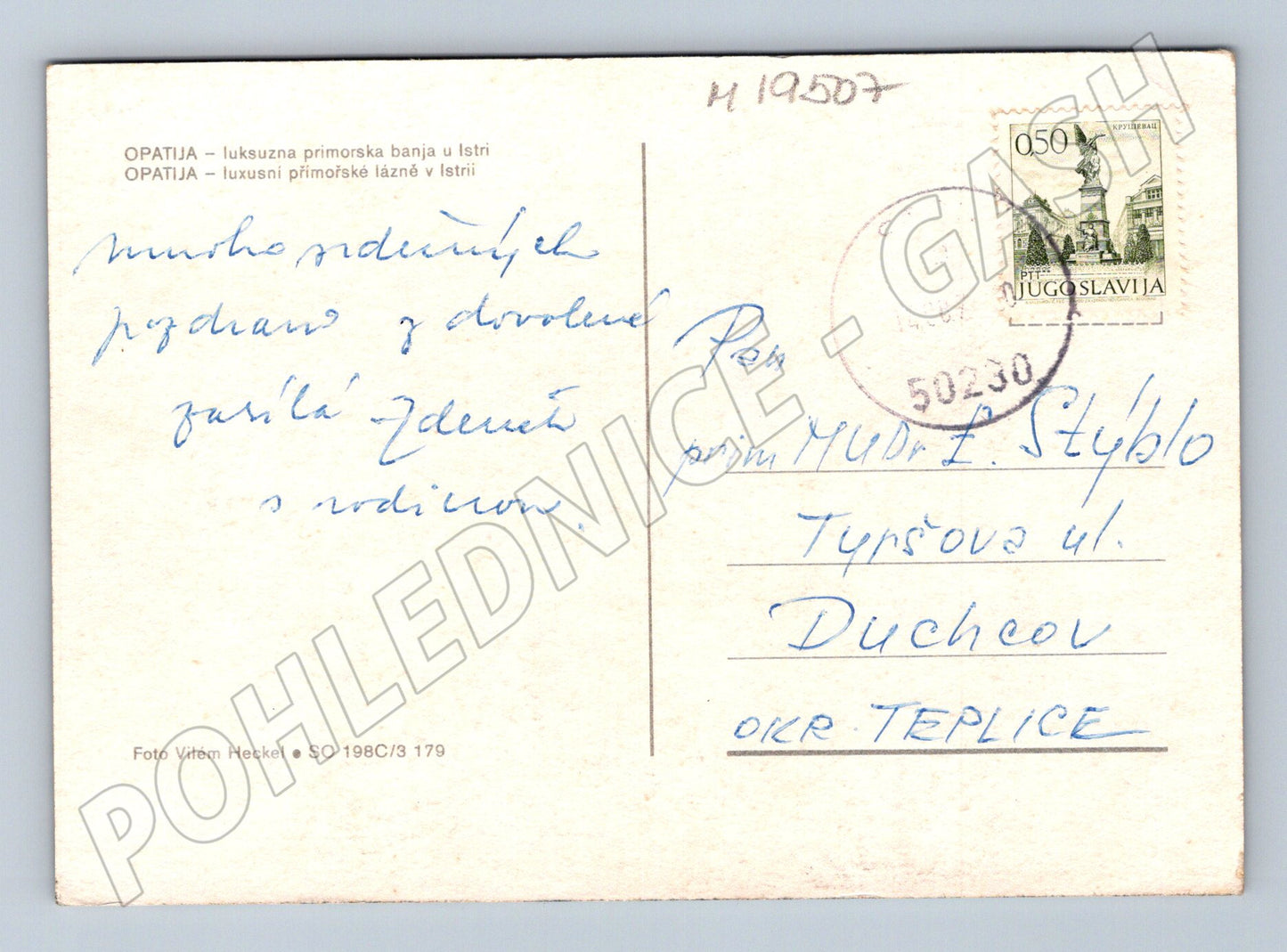 Pohlednice Opatija Istrie parník Jadran Jugoslávie 1971 (M19507)