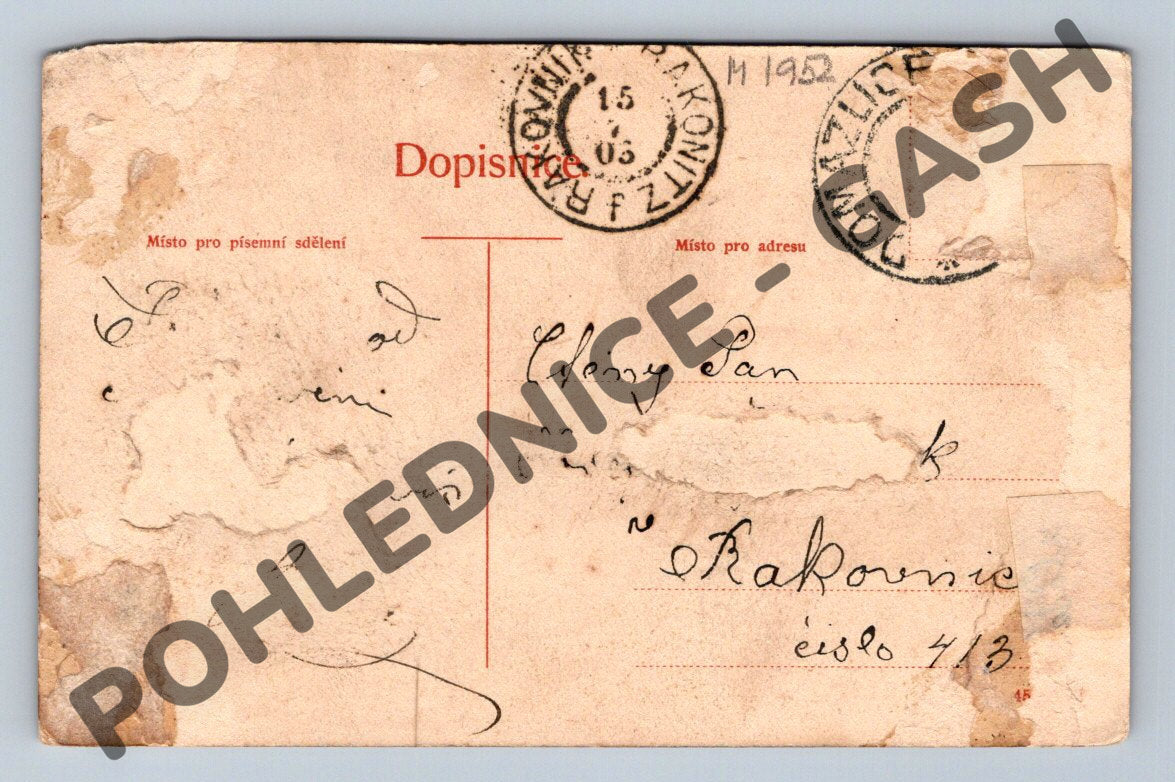 Pohlednice Domažlice náměstí 1905 (M1952)