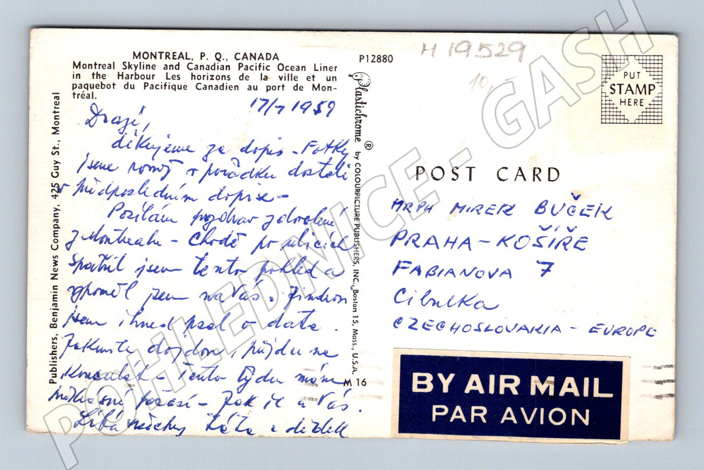 Pohlednice Montreal Kanada přístav a zaoceánský parník (M19529)