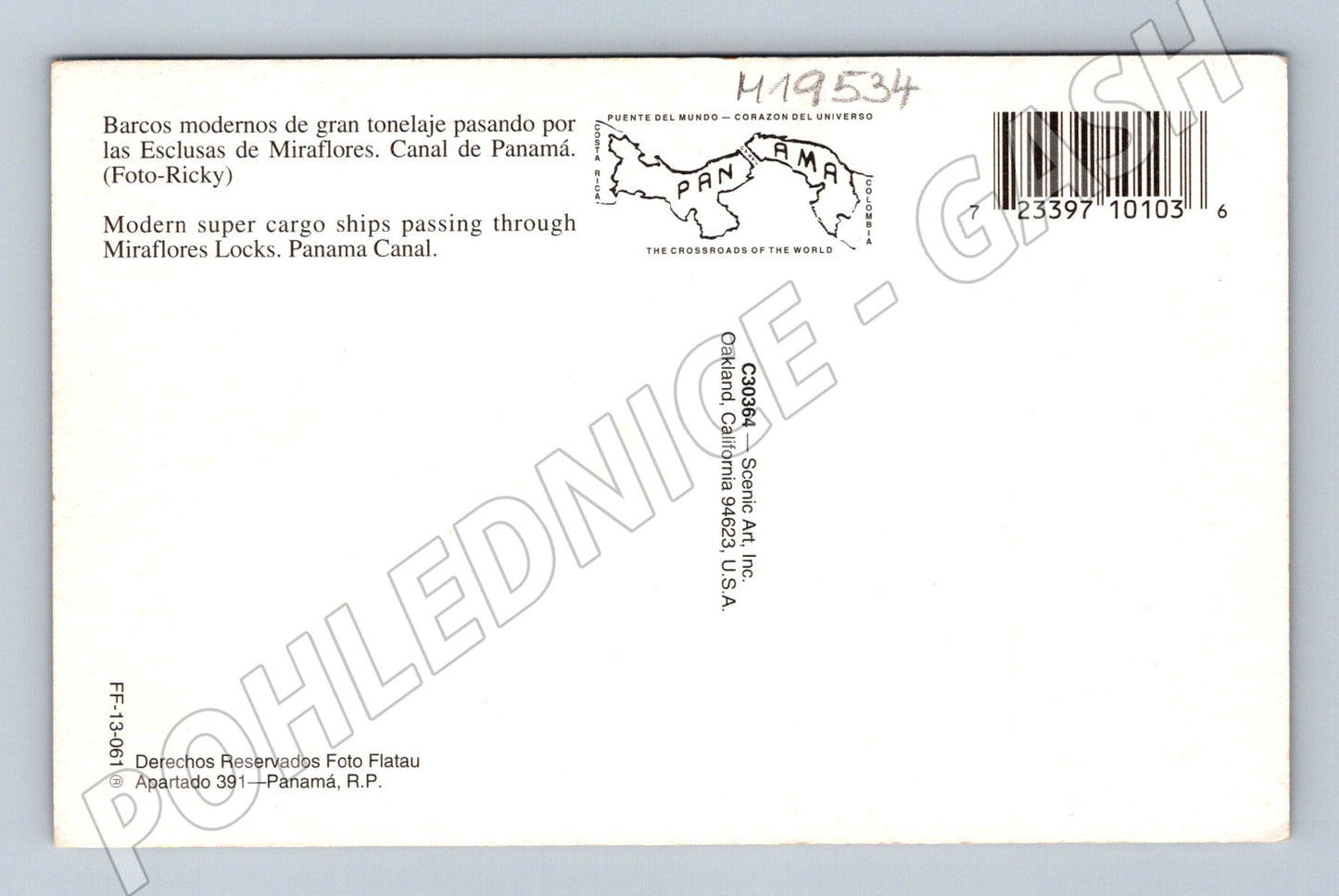 Pohlednice Panama Canal nákladní lodě v Mirafloreských zdymad (M19534)