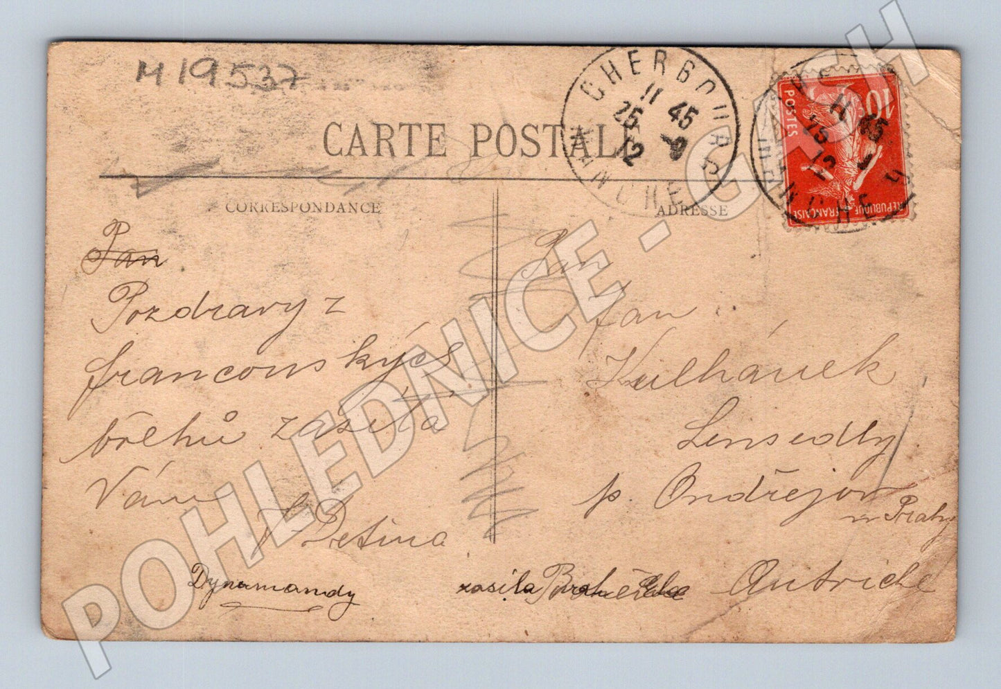 Pohlednice Cherbourg transatlantický parník America odeslaná (M19537)