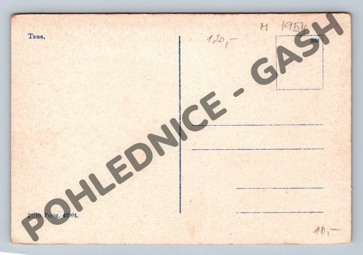 Pohlednice Domažlice Taus věž (M1954)