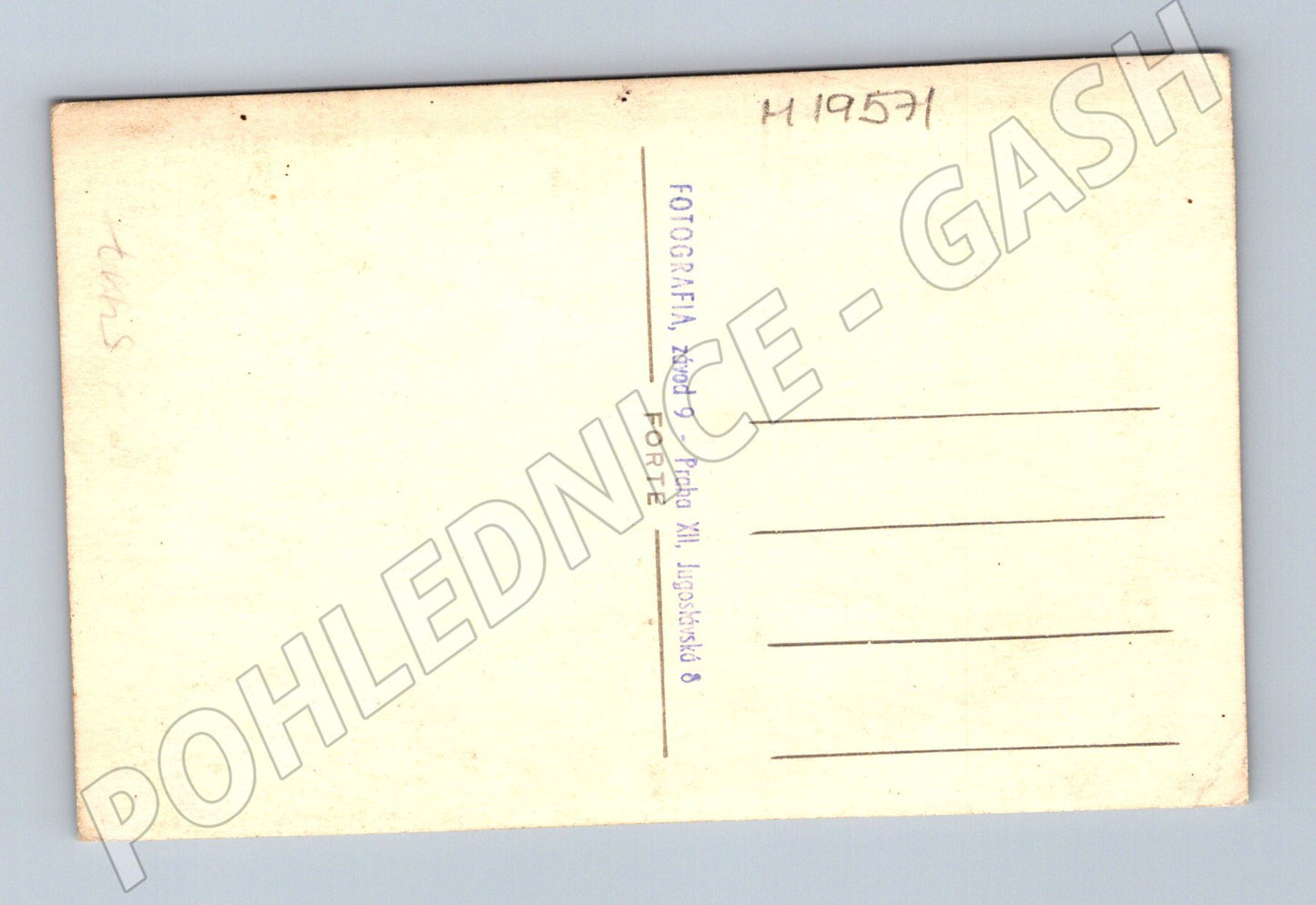 Pohlednice mladá dívka s houslemi ateliérová fotografie (M19571)