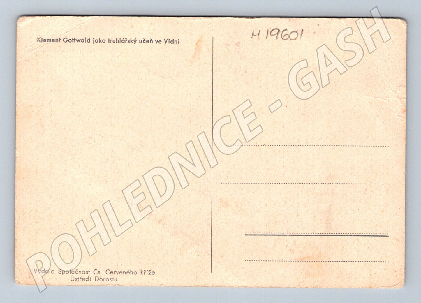 Pohlednice Klement Gottwald jako truhlářský učeň ve Vídni (M19601)