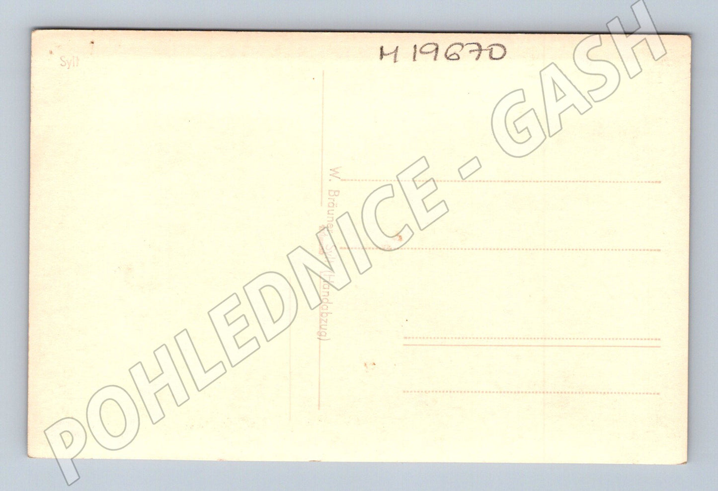 Pohlednice Sylt moře pláž Německo černobílá (M19670)