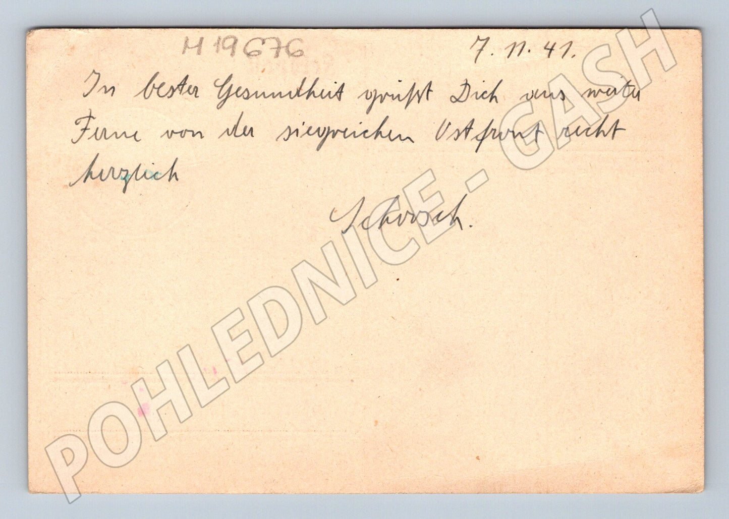 Pohlednice Feldpost SSSR 2. světová válka Sudety razítko (M19676)