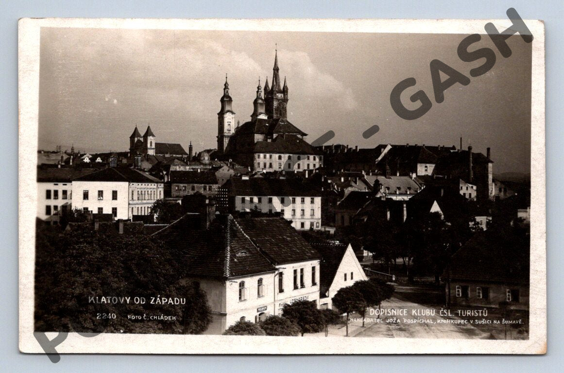 Pohlednice Klatovy od západu 1928 (M1969)