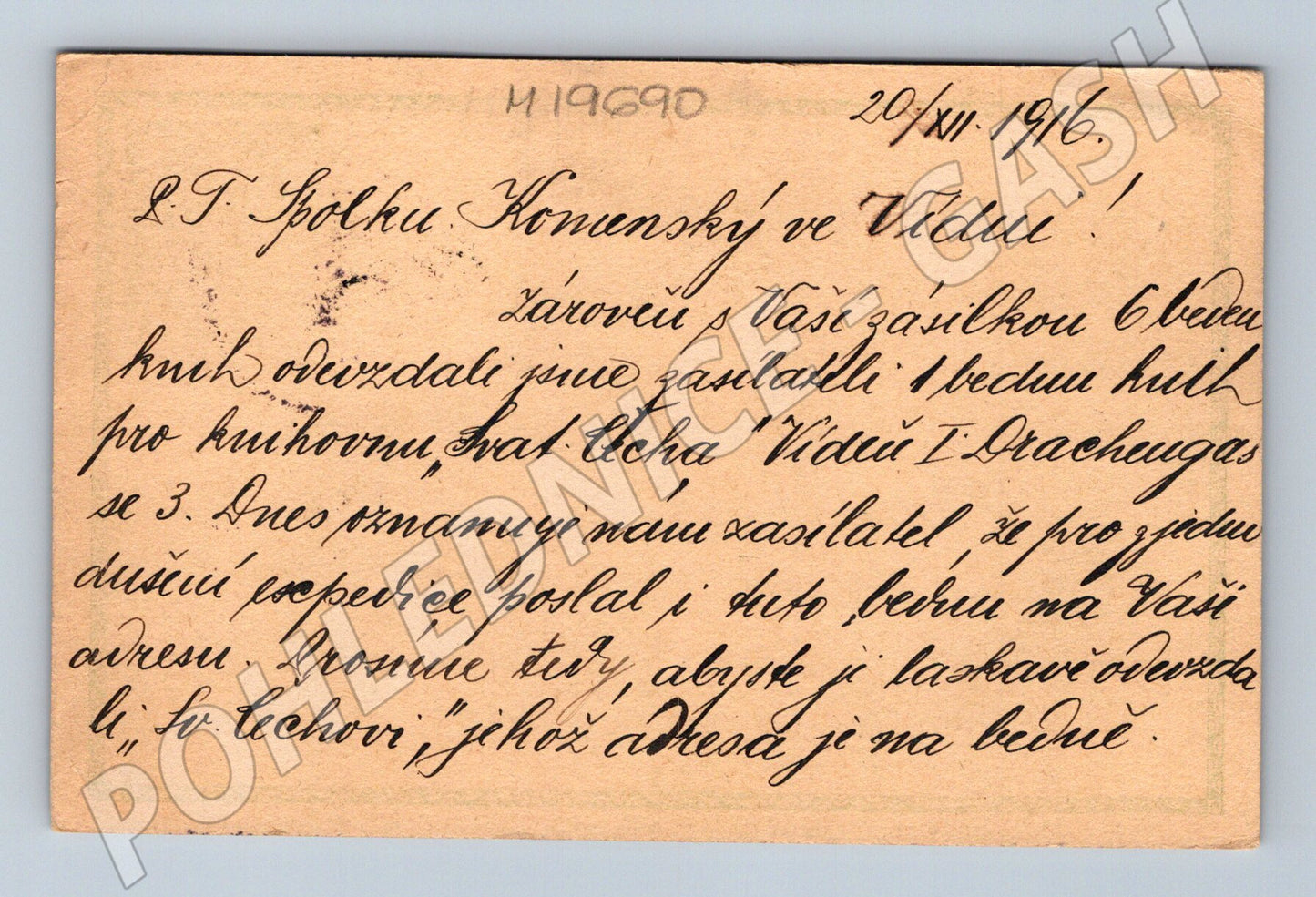 Pohlednice Rakousko-Uhersko Spolek Komenský Vídeň originál zn (M19690)