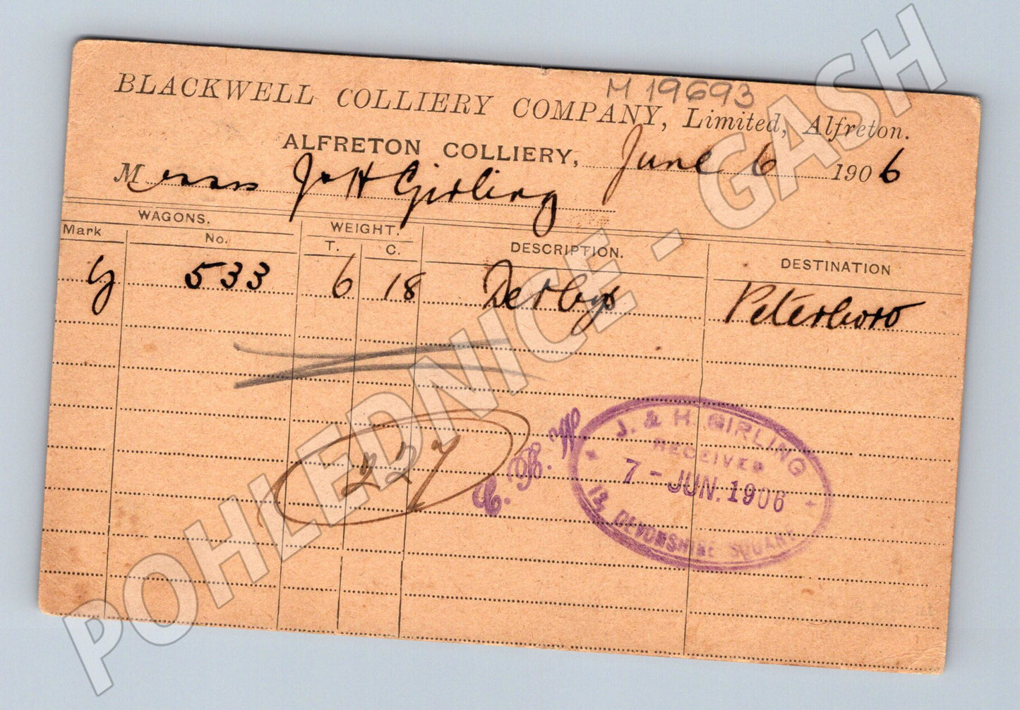 Pohlednice Blackwell Colliery železniční doprava Anglie (M19693)