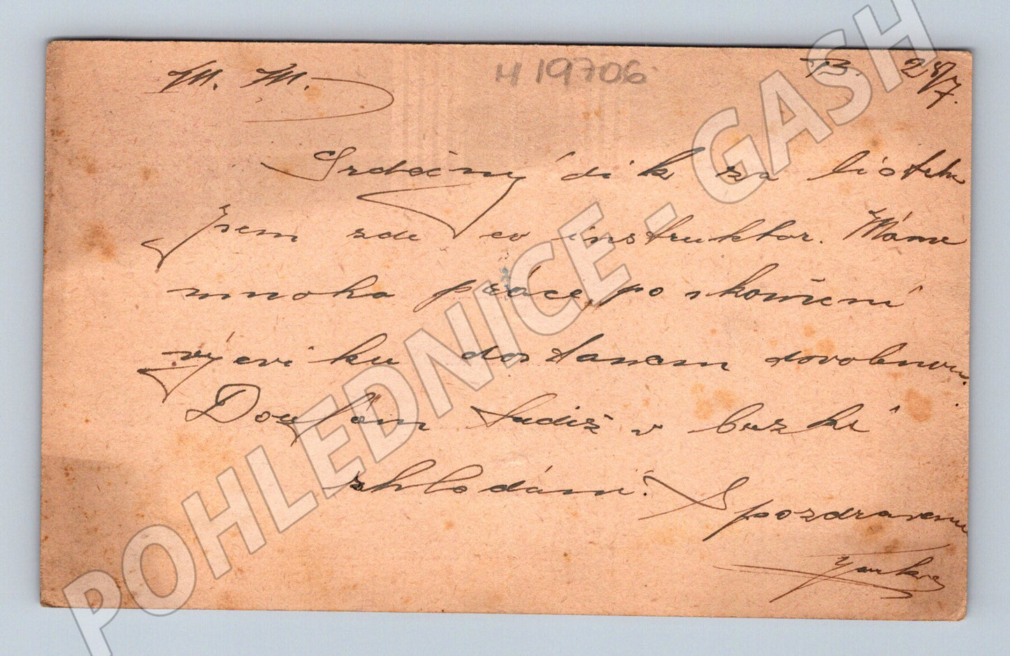 Pohlednice ČSR ručně psaná známky adresát Plzeň Slovany (M19706)