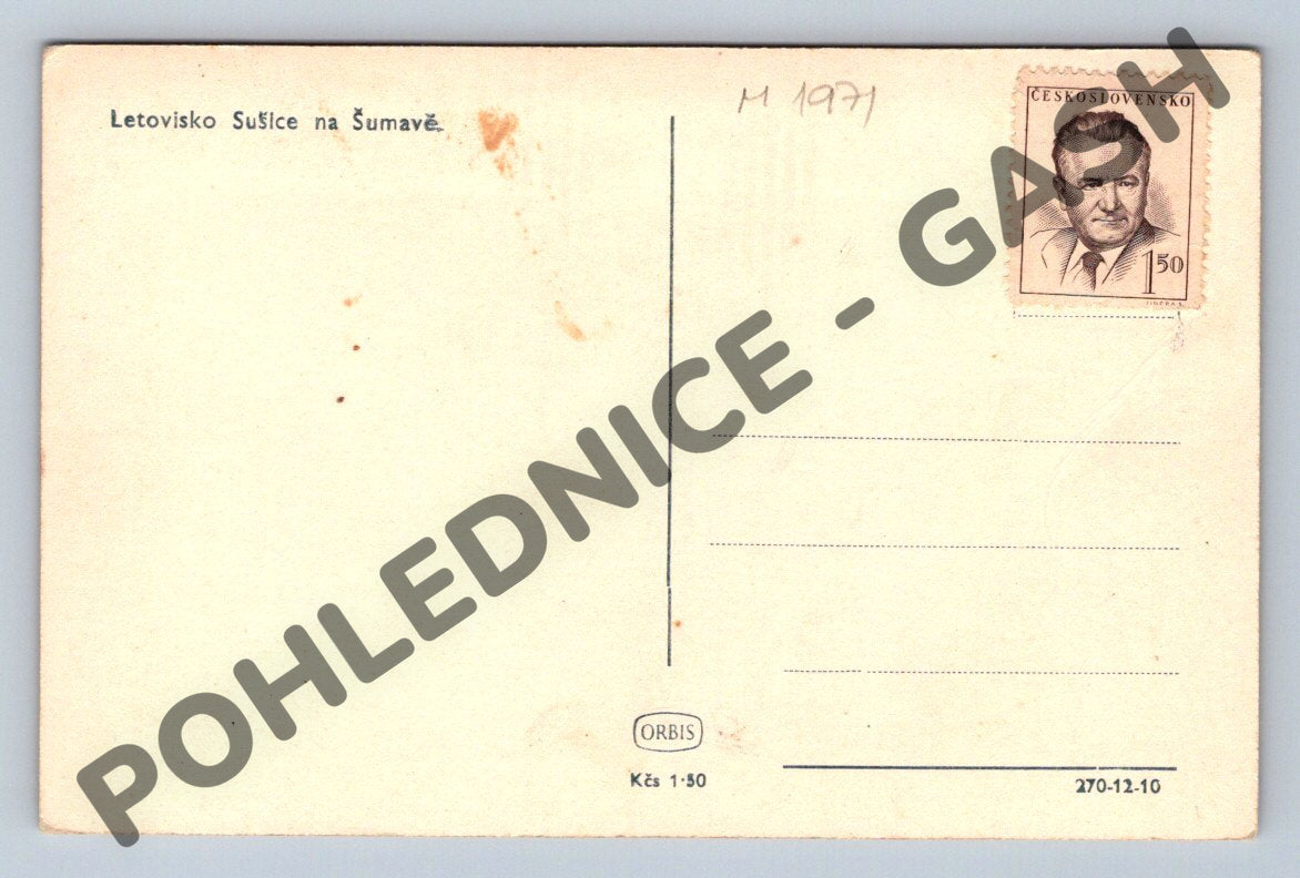 Pohlednice Sušice na Šumavě letovisko ČSR (M1971)