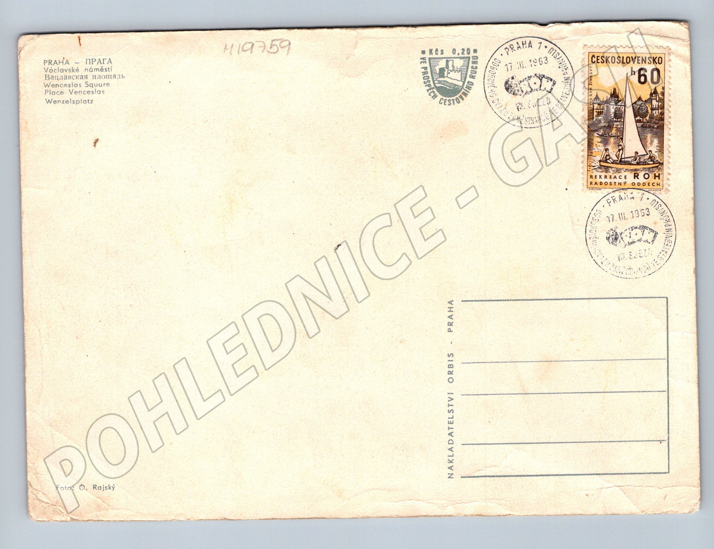 Pohlednice Praha Václavské náměstí 1953 (M19759)
