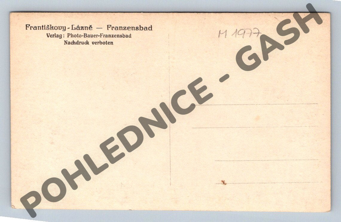 Pohlednice Františkovy Lázně fontána (M1977)
