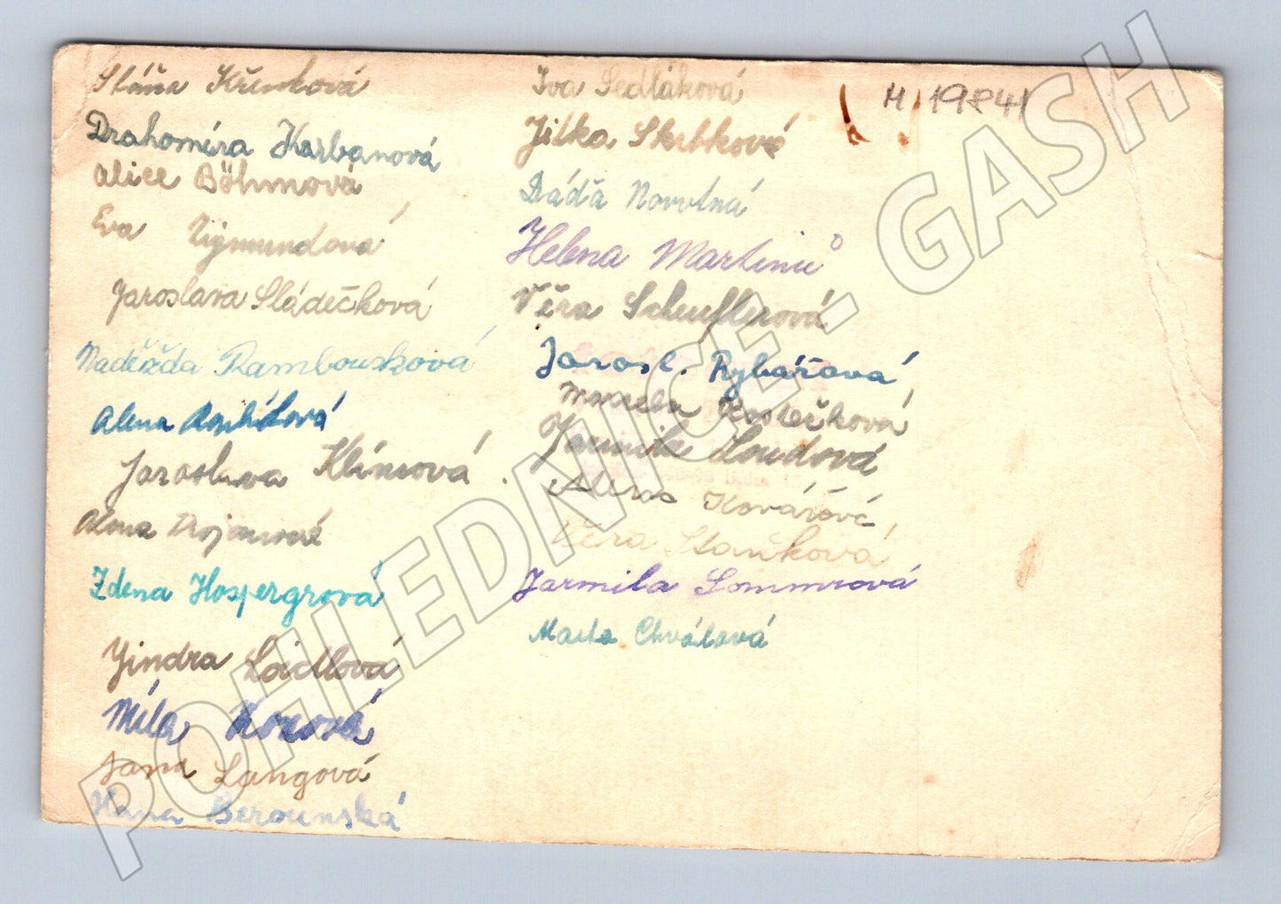 Pohlednice Třídní školní fotografie dívek s podpisy ČSR (M19841)