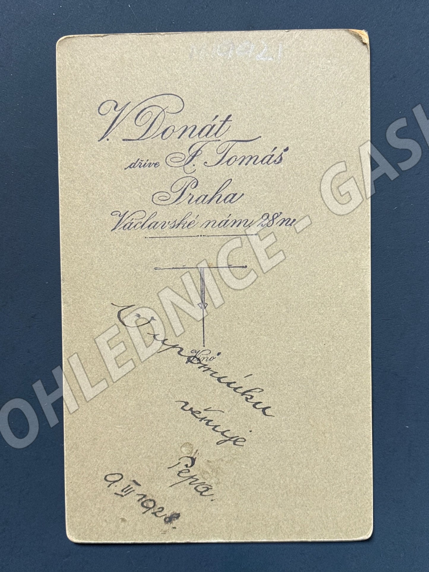Stará fotografie Praha mužský portrét Donát Tomáš 1928 (M19921)