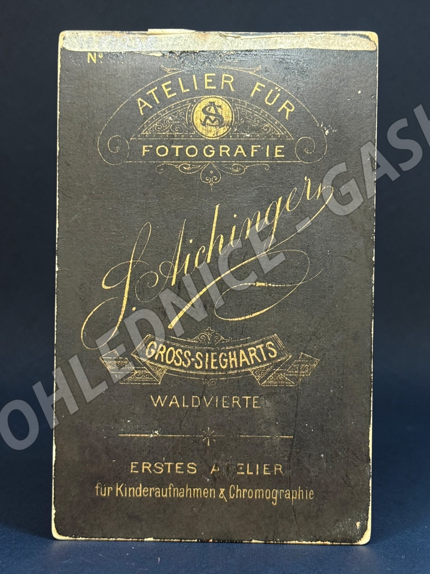 Fotografie Gross-Siegharts muž s knírem ateliér J. Aichinger (M19938)