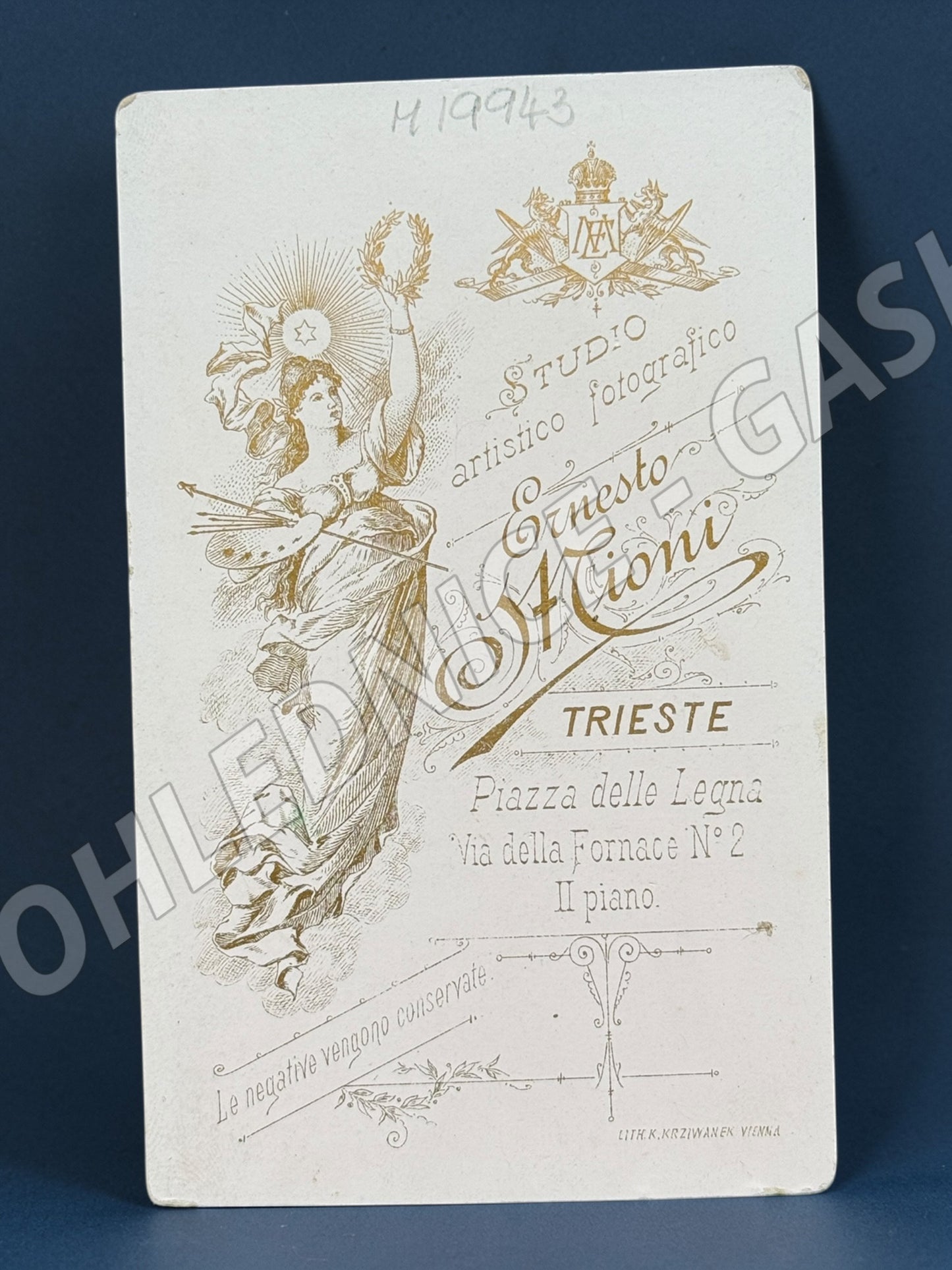 Stará fotografie Terst portrét ženy ateliér E. Mioni (M19943)