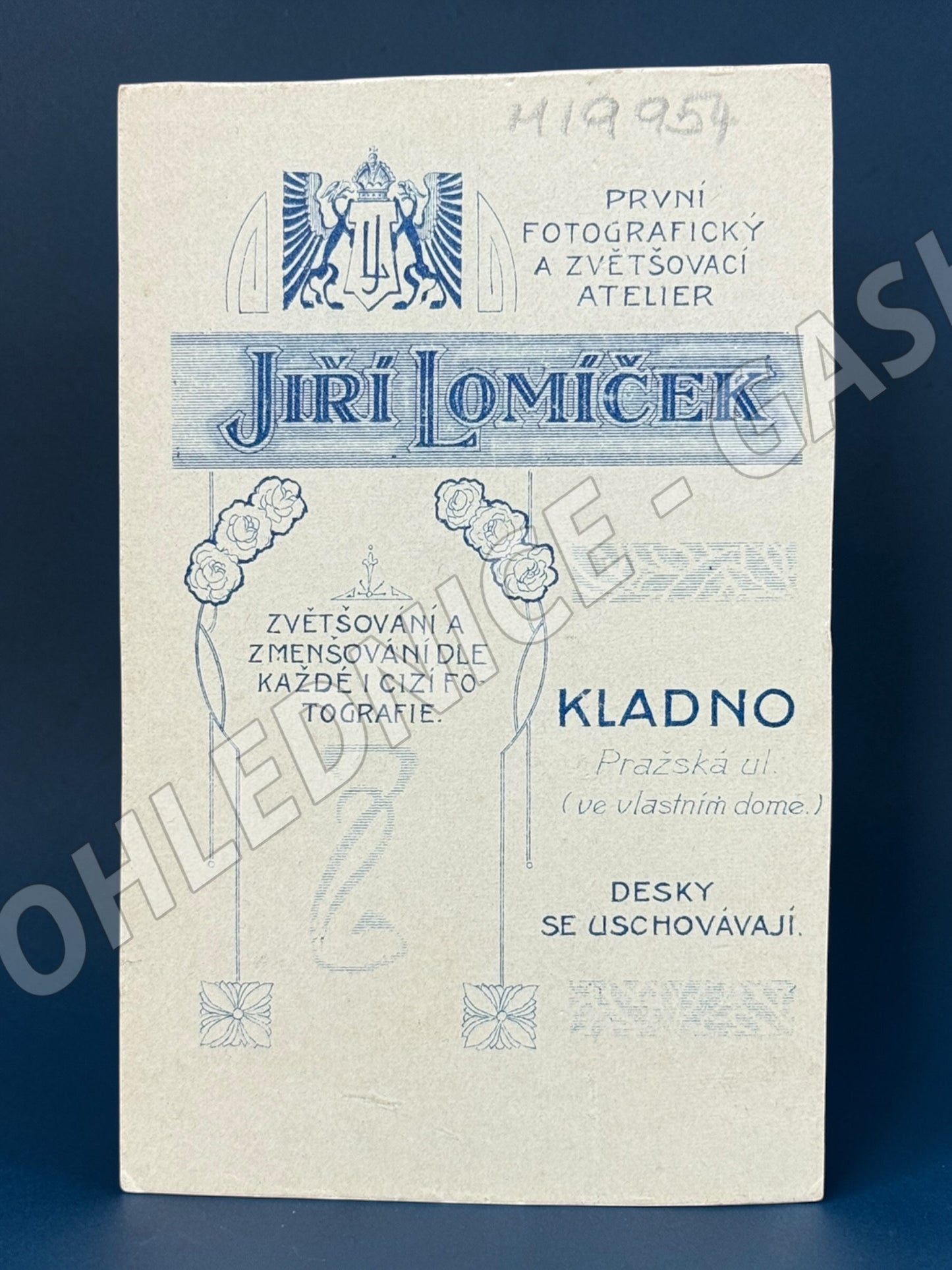 Stará fotografie Kladno portrét ženy ateliér Jiří Lomíček (M19954)