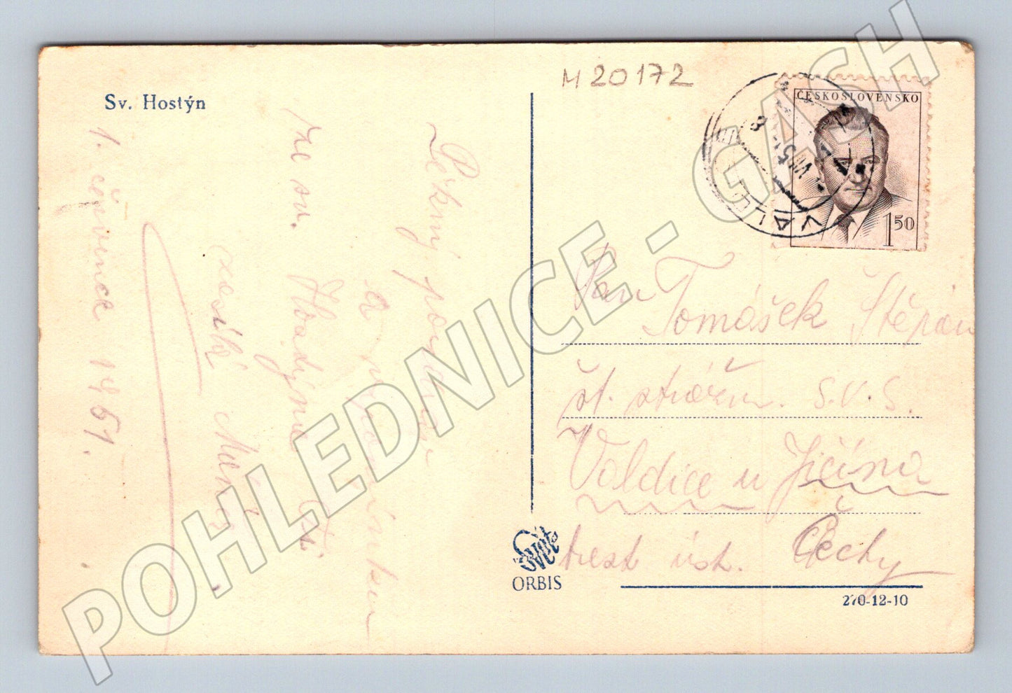 Pohlednice Svatý Hostýn 1947 bazilika (M20172)