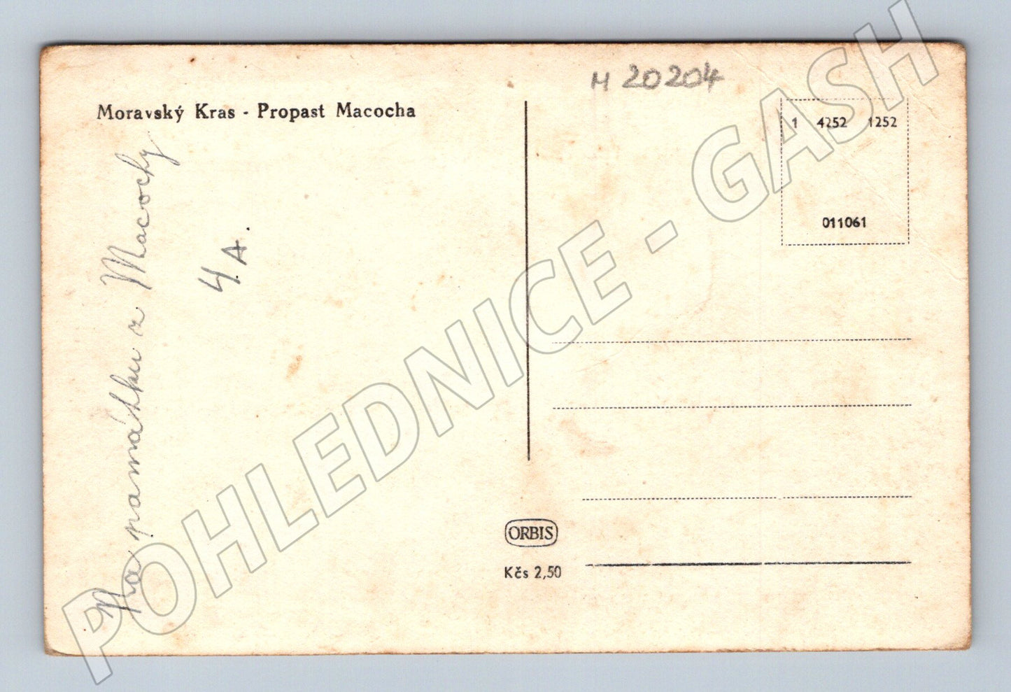 Pohlednice Moravský kras propast Macocha (M20204)
