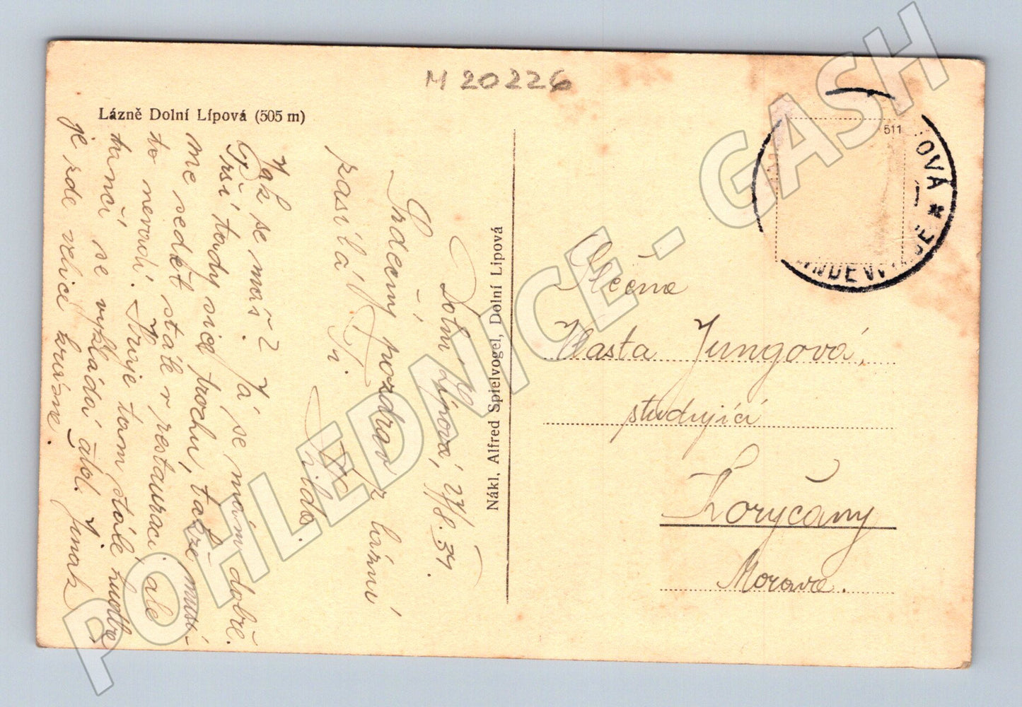 Pohlednice Lázně Dolní Lipová 1934 (M20226)