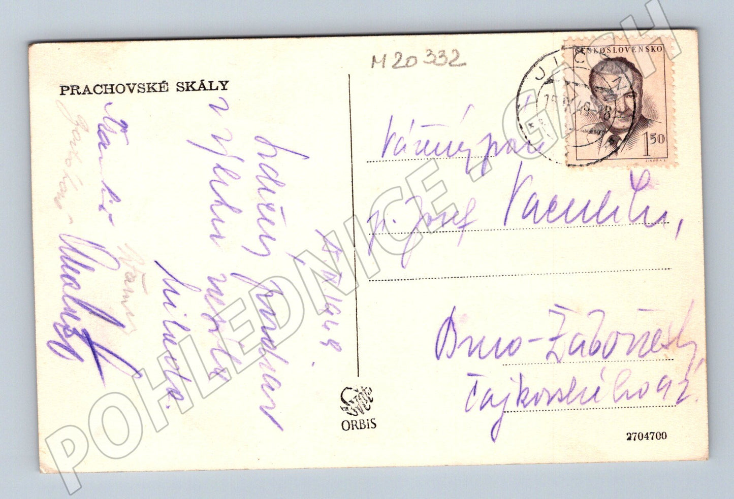Pohlednice Prachovské skály Český ráj 1948 (M20332)