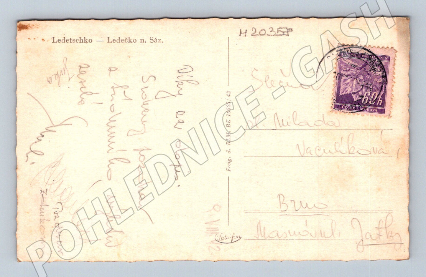 Pohlednice Ledečko nad Sázavou letecký pohled 1940 (M20358)