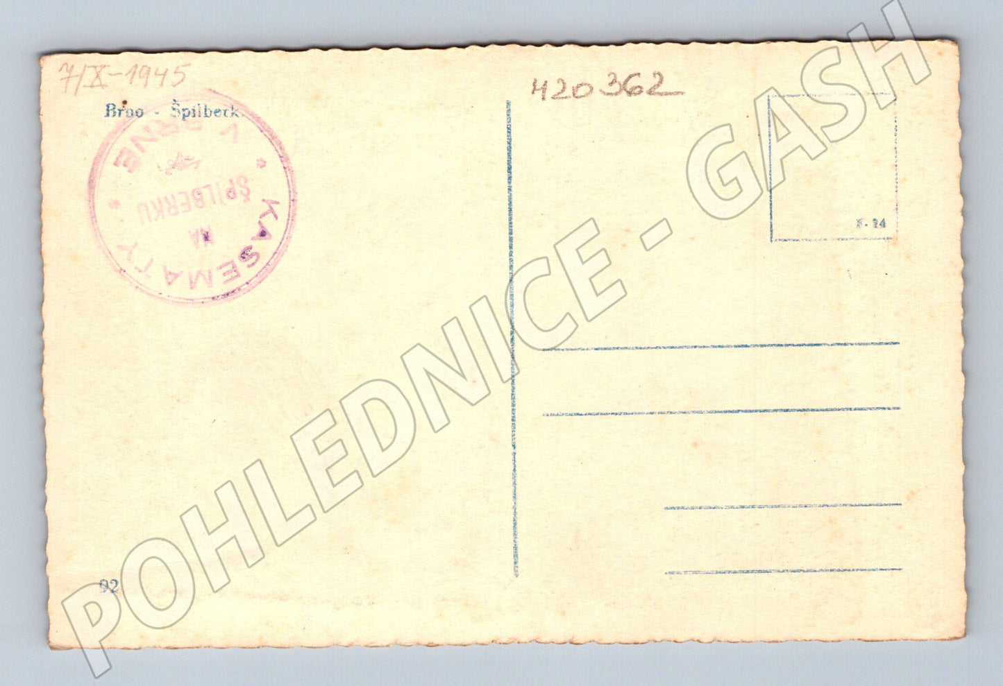 Pohlednice Brno Špilberk 1945 (M20362)