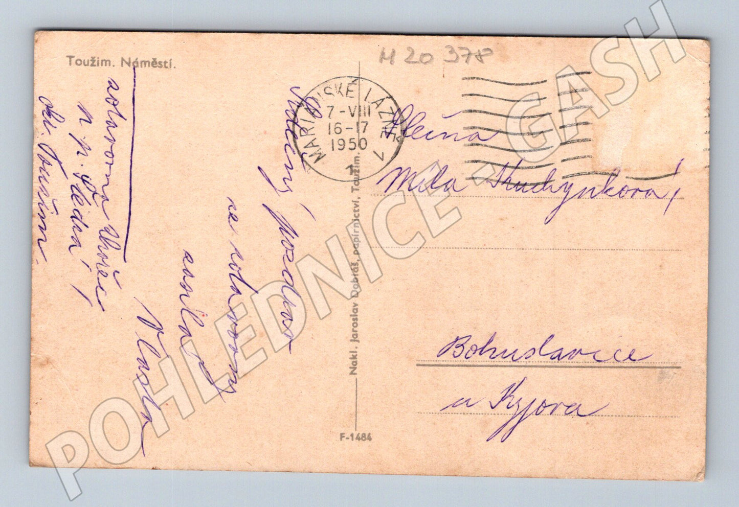 Pohlednice Toužim náměstí 1950 (M20378)