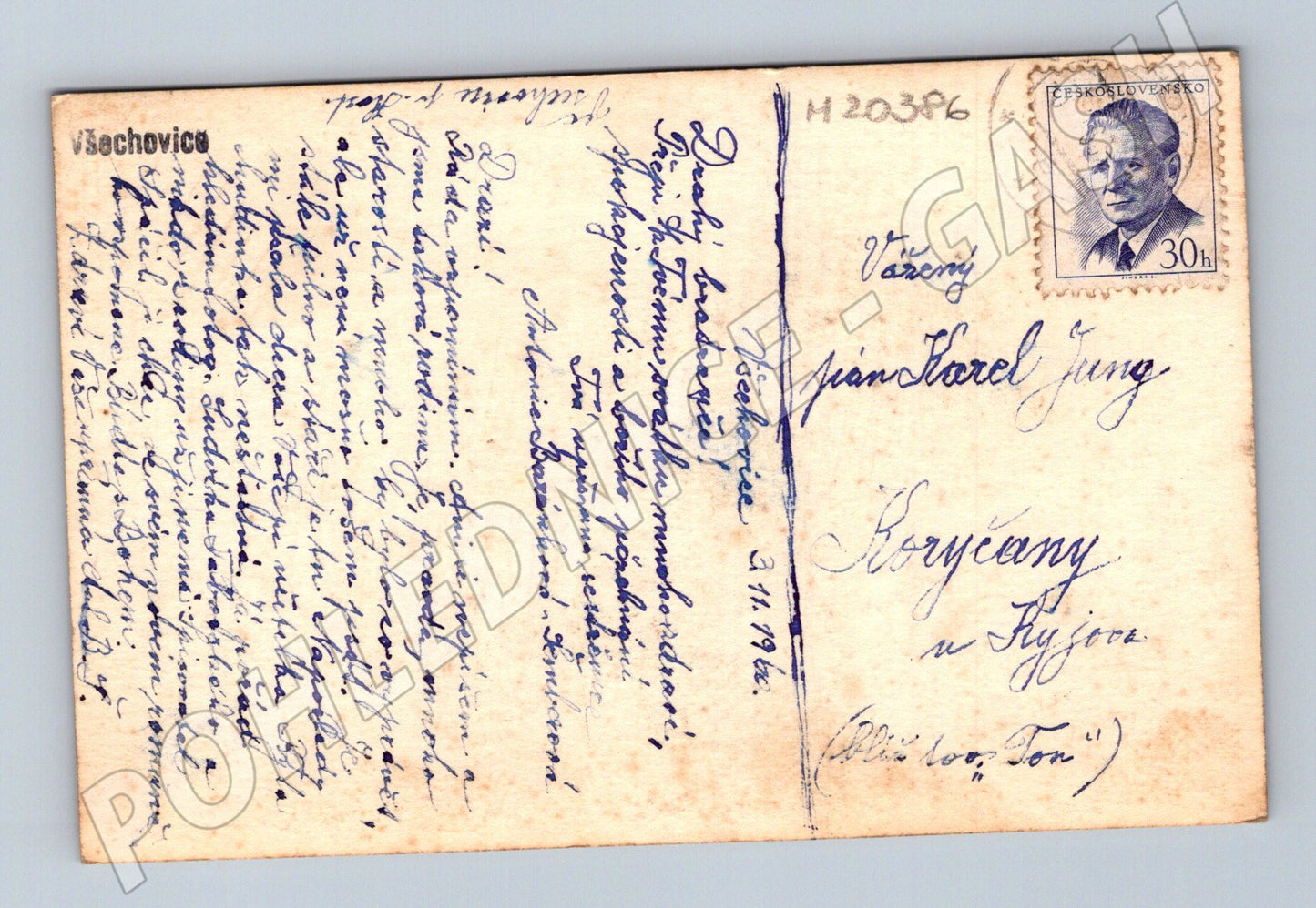 Pohlednice Všechovice 1956 (M20386)