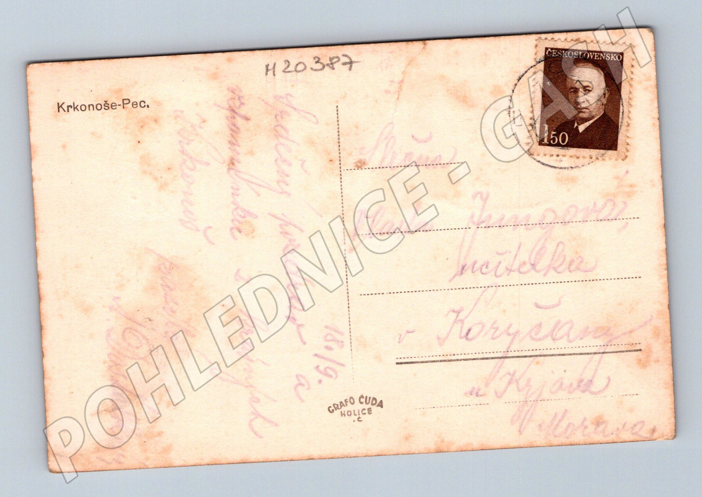 Pohlednice Krkonoše Pec zaslaná (M20387)