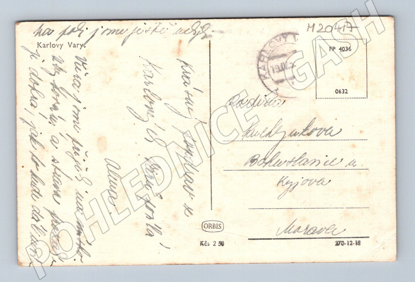 Pohlednice Karlovy Vary letecký pohled 1939 (M20417)