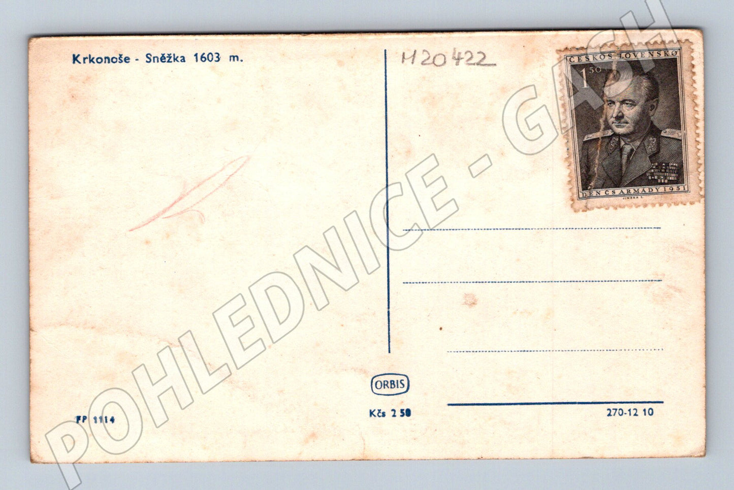 Pohlednice Sněžka 1603 m zimní motiv (M20422)